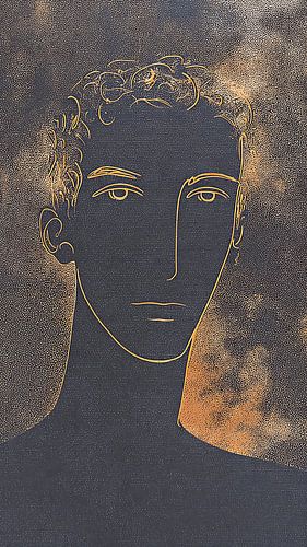 Abstract portret van elegante vrouw in kleurrijke mist