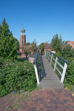 het idyllische vissersdorpje Ditzum in Rheiderland, Oost-Friesland, Duitsland van Peter Eckert