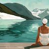 Baden im Schweizer Bergsee (Extrem Breites Format 1:2) von Frank Daske | Foto & Design
