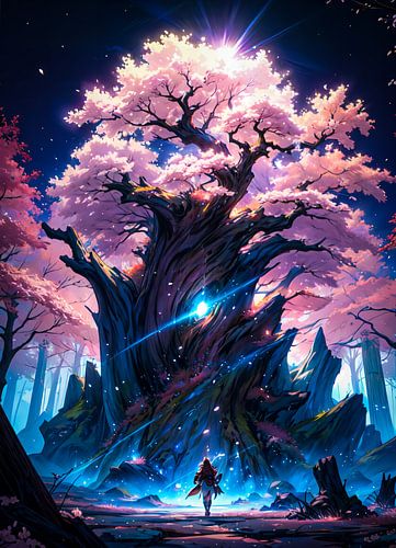 Ancient Sakura Cherry Blossom Tree