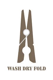 Affiche Wash Dry Fold - Minimalist Laundry Room Poster - Laundry Room Art - Stylish Wall Decoration for the Laundry Room sur Marian Nieuwenhuis