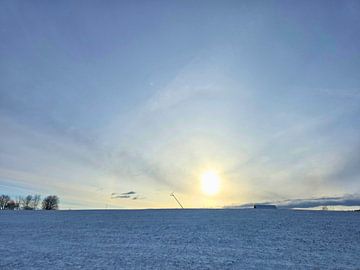 Last snow at sunrise