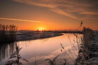 Zonsopkomst aan het water tijdens een koude ochtend in Nederland van Rick van de Kraats thumbnail