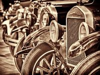 Row of classic Ford T's