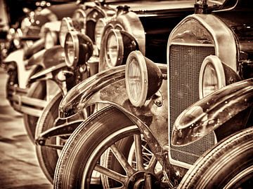 Row of classic Ford T's by Martin Bergsma
