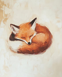 A dozing fox in warm tones