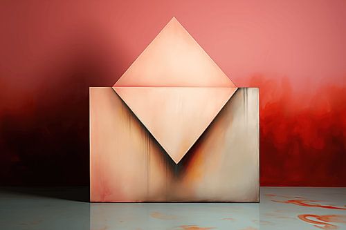 Abstract spatial interplay between a rectangle and a triangle