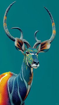 L'antilope dans le feu et la profondeur des couleurs