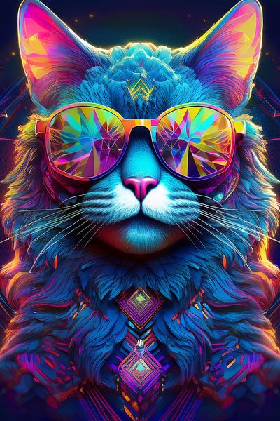 Cat with sunglasses by Jörg B. Schubert