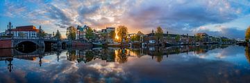 View of the Amstel River (east side) and the Walter Süskind Bridge in Am by Amsterdam.Photos