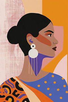 Elegante Indische Vrouw in Traditionele Kledij van De Muurdecoratie