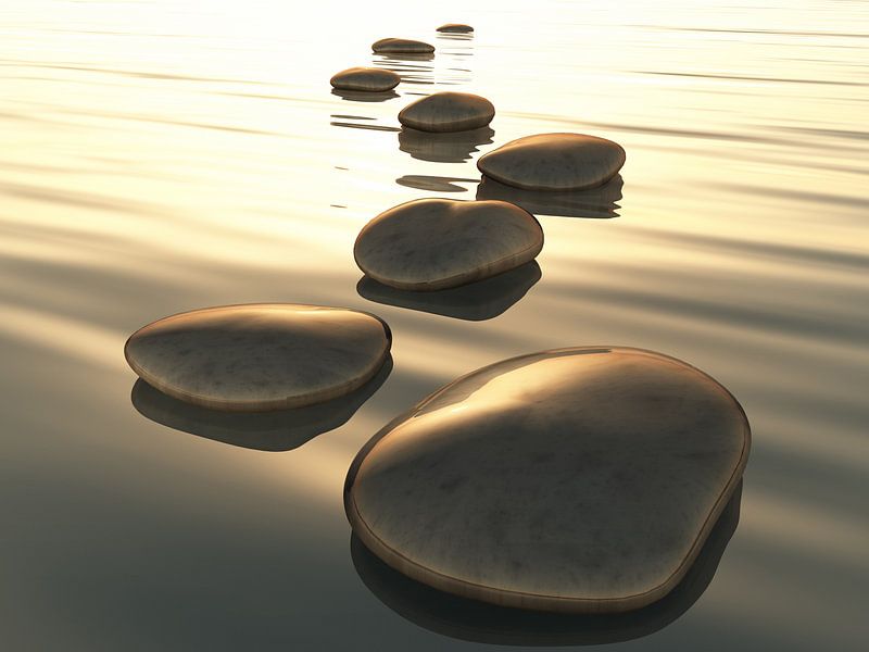 Trittsteine im Gegenlicht von Henny Hagenaars