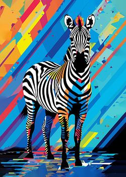 Zebra Dieren Pop Art Kleurstijl