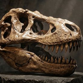 T-Rex fossilised skull by Matthias Spartz