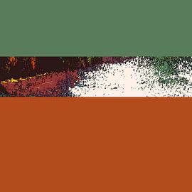 Abstrakte Farbfelder / Kraftfelder 11 / Grün Orange