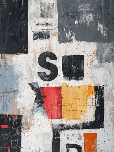 Zahlen und Buchstaben, digitale Collage