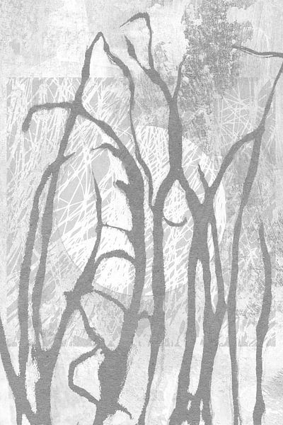 Ikigai. L&#039;herbe et la lune. Art zen abstrait et minimaliste. Style Japandi III par Dina Dankers