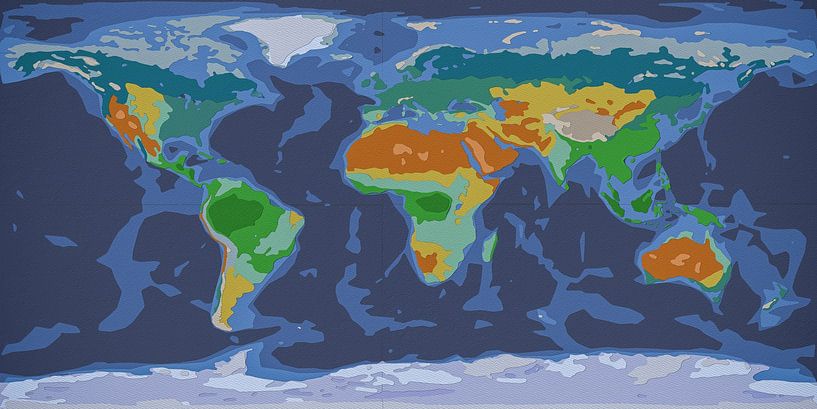 World map coloured paper by Frans Blok - photos, art and other wall decoration