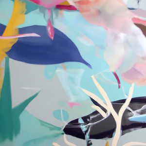 Monde sous-marin abstrait en pastel sur Studio Allee