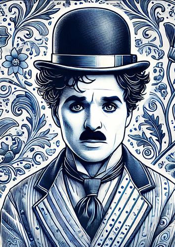 Delfter Blau Porträt ikonischen Charlie!