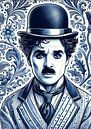 Delft Blue portrait iconic Charlie! by Jaap Ros thumbnail