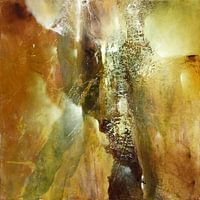 Abstracte compositie in groen en bruin