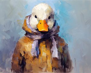 Scarf Duck | Portrait d'animal sur De Mooiste Kunst