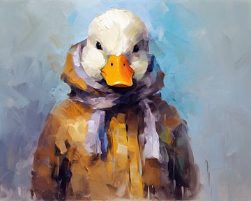 Scarf Duck | Portrait d'animal sur De Mooiste Kunst
