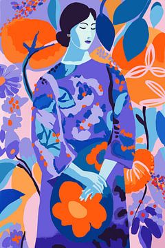 Woman In Flower Garden by Treechild