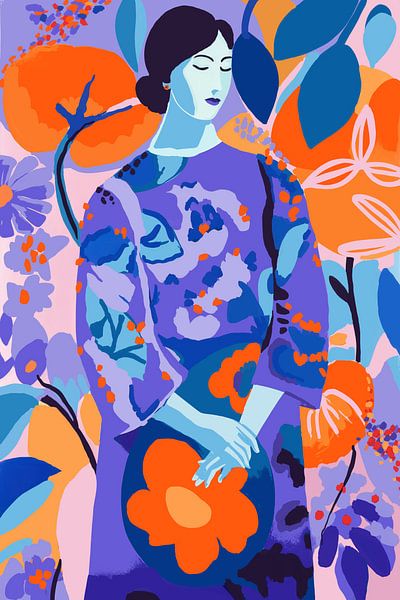 Woman In Flower Garden by treechild .