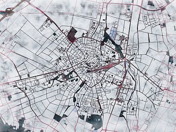 Kaart van Euskirchen in de stijl 'White Winter' van Maporia