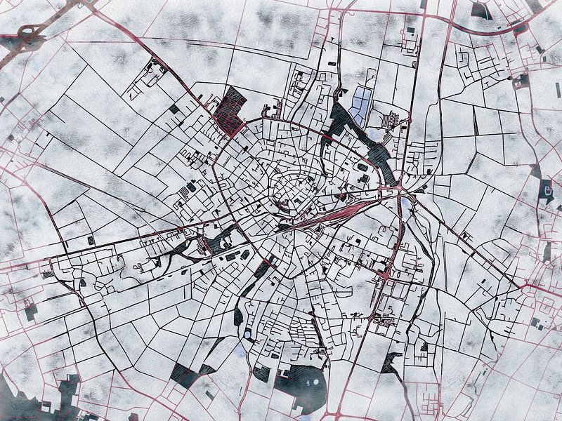 Map of Euskirchen with the style 'White Winter' by Maporia