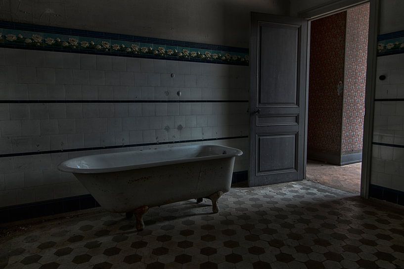 In the bathroom of Chateau Lumiere - Urban exploring France by Frens van der Sluis