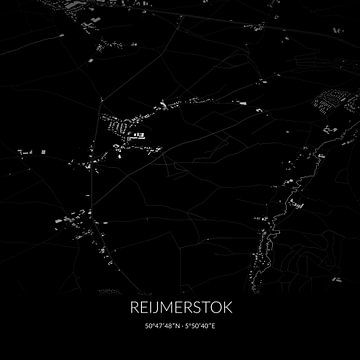 Black-and-white map of Reijmerstok, Limburg. by Rezona