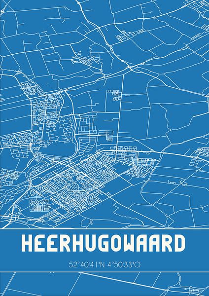 Blueprint | Map | Heerhugowaard (Noord-Holland) by Prints of Place