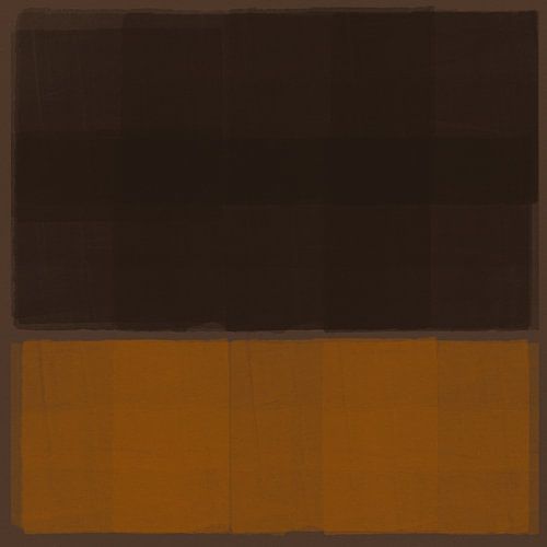 Bruin en okergeel. Abstract kleurrijk schilderij geïnspireerd door Mark Rothko