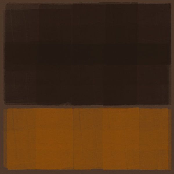 Bruin en okergeel. Abstract kleurrijk schilderij geïnspireerd door Mark Rothko van Dina Dankers