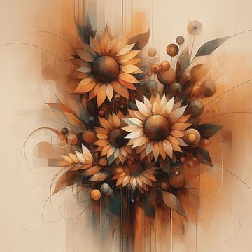 Gestileerde zonnebloemen van Digital Art Nederland