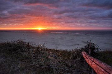 Zonsondergang bij het strand van Texel van Stefan Wiebing Photography