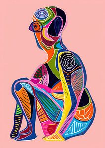 Figur mit Farben | Abstrakte Menschengestalt
