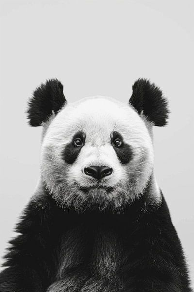 Panda in Schwarz-Weiß von Poster Art Shop