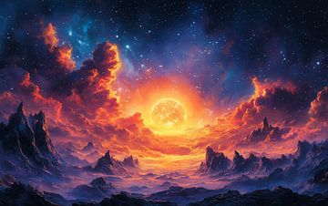 Verken de majestueuze schoonheid van ons stellaire, universum als AI Pcture van de-nue-pic