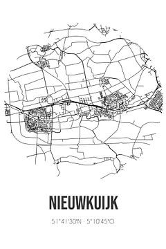 Nieuwkuijk (Noord-Brabant) | Karte | Schwarz und Weiß von Rezona