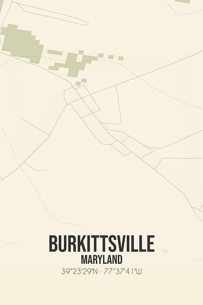 Vintage map of Burkittsville (Maryland), USA. by Prints of Place
