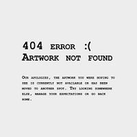 404 error - Artwork not found | black and gray design