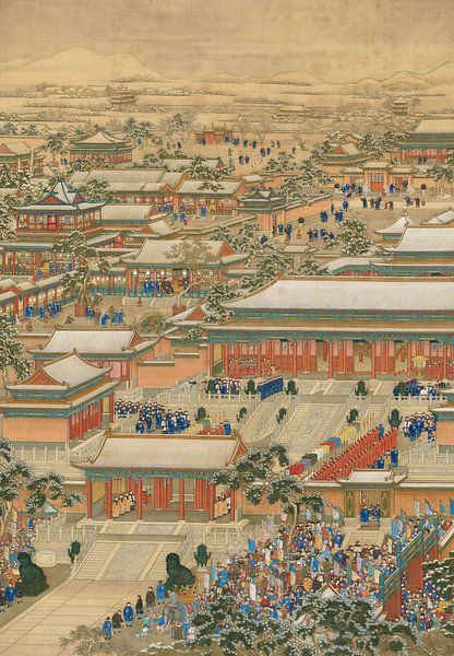 Chinese Paintings,Aerial view of the Forbidden City by finemasterpiece