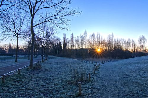 Koude zonsopgang in Maart