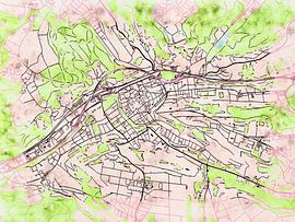 Carte de Schwäbisch Gmünd avec le style 'Soothing Spring' sur Maporia