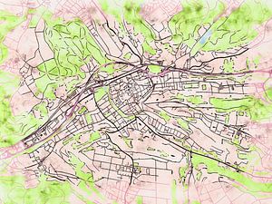 Karte von Schwäbisch Gmünd im stil 'Soothing Spring'