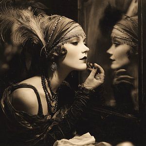 A retro woman: the epitome of elegance